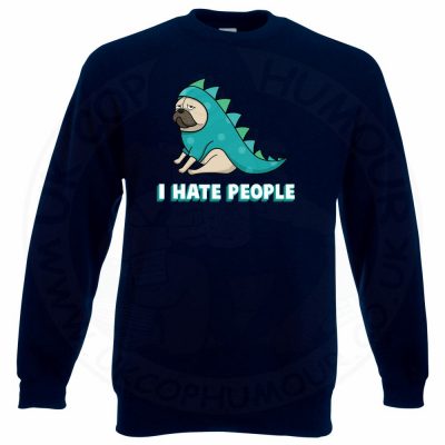 HATE PEOPLE Sweatshirt - Navy, 3XL