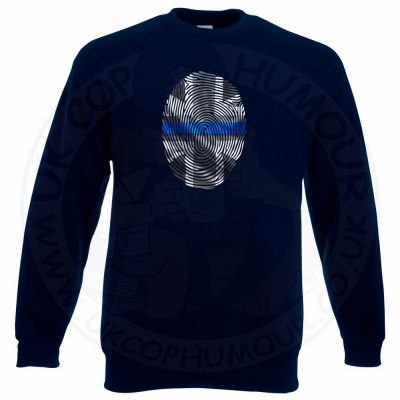 THIN BLUE FINGERPRINT Sweatshirt - Navy, 3XL
