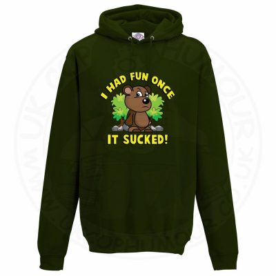 Unisex HAD FUN ONCE IT SUCKED Hoodie - Forest Green, 2XL