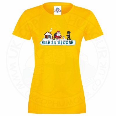 Ladies OLD ST NICKED T-Shirt - Yellow, 18