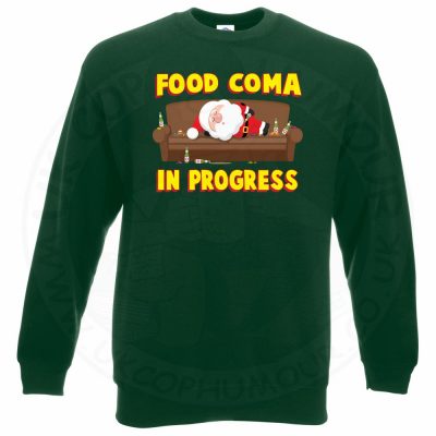 FOOD COMA IN PROGESS Sweatshirt - Bottle Green, 2XL