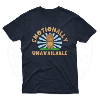 Mens Emotionally Unavailable T-Shirt - Navy, 5XL